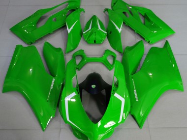 11-14 Vert Brillant & Blanc Ducati 1199 Carénage Moto