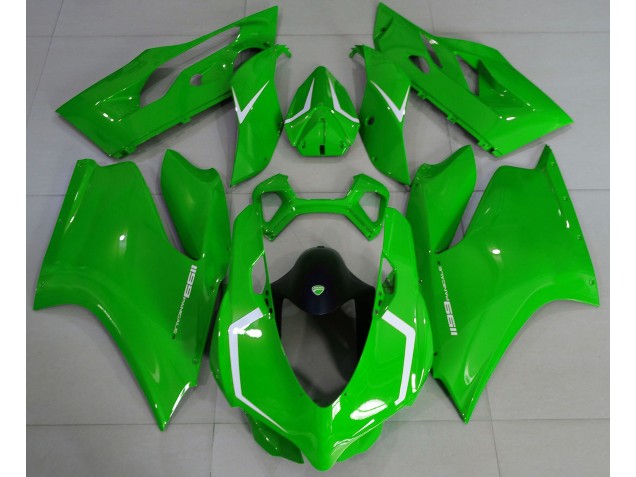 11-14 Vert Brillant & Blanc Ducati 1199 Carénage Moto 11-14 Vert Brillant & Blanc Ducati 1199 Carénage Moto