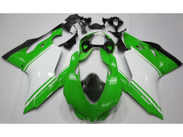 11-14 Vert Brillant Blanc & Noir Ducati 1199 Carénage Moto 11-14 Vert Brillant Blanc & Noir Ducati 1199 Carénage Moto