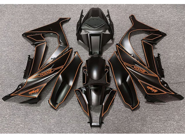 11-15 Doublure Noir Mat & Orange ZX10R Carénage Moto 11-15 Doublure Noir Mat & Orange ZX10R Carénage Moto