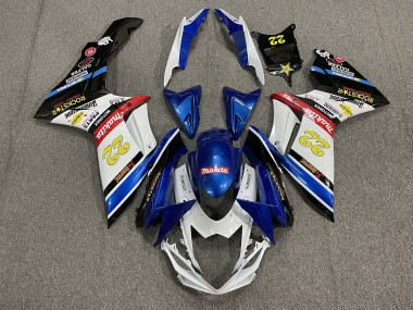 11-24 22 Rockstar Blanc & Bleu GSXR 600-750 Carénage Moto