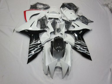 11-24 Blanc & Noir GSXR 600-750 Carénage Moto