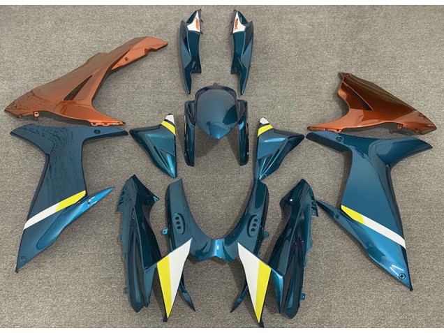 11-24 Bleu Clair Brillant & Orange GSXR 600-750 Carénage Moto 11-24 Bleu Clair Brillant & Orange GSXR 600-750 Carénage Moto