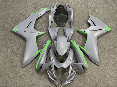 11-24 Gris Nardo Mat & Accents Verts GSXR 600-750 Carénage Moto