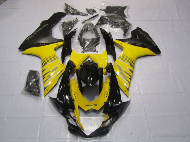 11-24 Jaune Noir Mat GSXR 600-750 Carénage Moto 11-24 Jaune Noir Mat GSXR 600-750 Carénage Moto