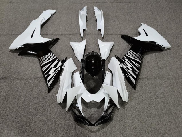 11-24 Noir Blanc & Argent GSXR 600-750 Carénage Moto 11-24 Noir Blanc & Argent GSXR 600-750 Carénage Moto
