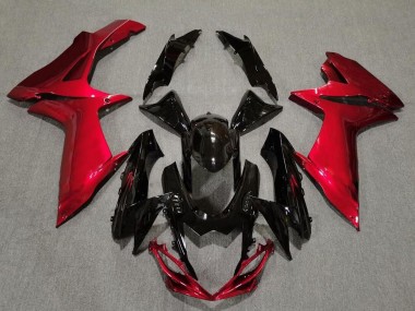 11-24 Noir Brillant & Rouge Lave GSXR 600-750 Carénage Moto
