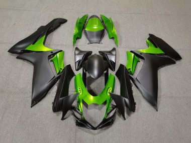 11-24 Noir Mat & Vert GSXR 600-750 Carénage Moto