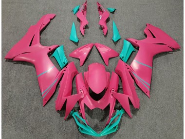 11-24 Rose Vif Mat & Bleu Sarcelle GSXR 600-750 Carénage Moto