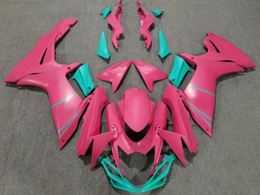 11-24 Rose Vif Mat & Bleu Sarcelle GSXR 600-750 Carénage Moto
