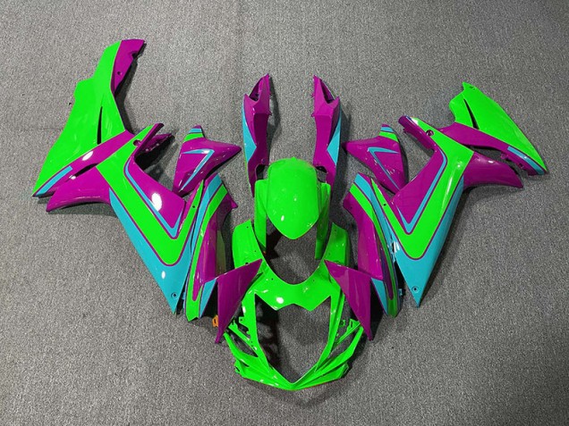 11-24 Vert Bleu Clair & Magenta GSXR 600-750 Carénage Moto 11-24 Vert Bleu Clair & Magenta GSXR 600-750 Carénage Moto