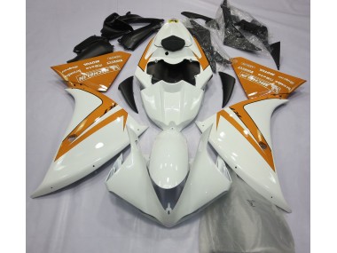 12-14 Blanc Brillant & Orange R1 Carénage Moto