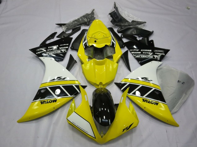 12-14 Jaune & Blanc R1 Carénage Moto 12-14 Jaune & Blanc R1 Carénage Moto