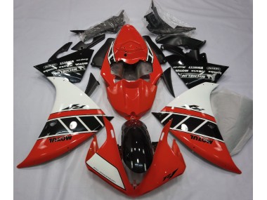 12-14 Rouge Brillant Blanc & Noir R1 Carénage Moto