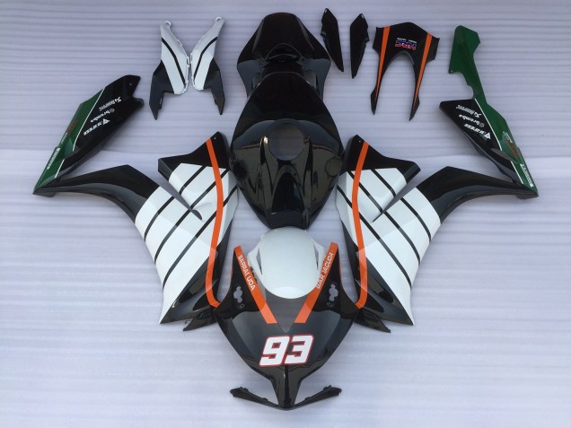 12-16 93 Baracuda Blanc & Noir CBR1000RR Carénage Moto 12-16 93 Baracuda Blanc & Noir CBR1000RR Carénage Moto