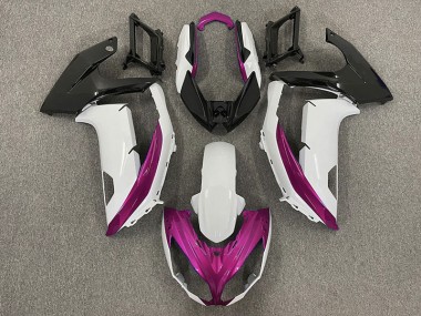12-16 Blanc Brillant & Magenta Ninja 650R Carénage Moto