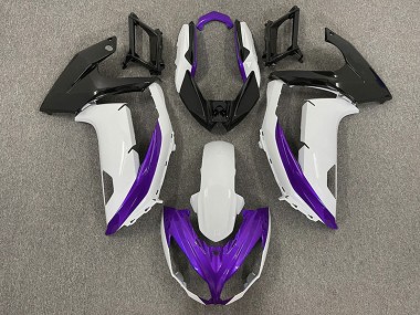 12-16 Blanc Brillant & Violet Ninja 650R Carénage Moto