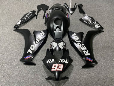 12-16 Noir Mat Repsol CBR1000RR Carénage Moto