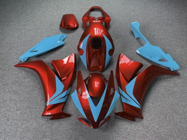 12-16 Rouge Brillant & Bleu Clair CBR1000RR Carénage Moto