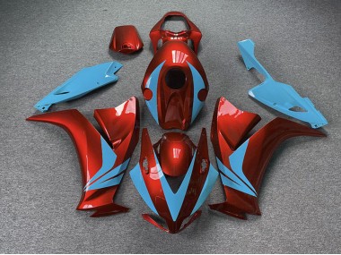 12-16 Rouge Brillant & Bleu Clair CBR1000RR Carénage Moto