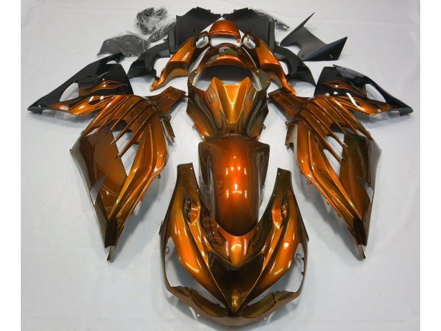 12-21 Brillant Orange Brûlé ZX14R Carénage Moto 12-21 Brillant Orange Brûlé ZX14R Carénage Moto