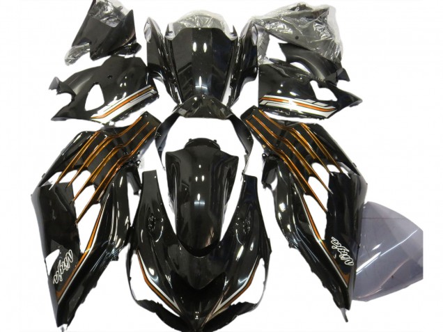 12-21 Noir Brillant & Orange ZX14R Carénage Moto 12-21 Noir Brillant & Orange ZX14R Carénage Moto