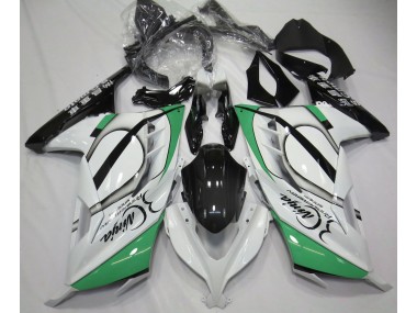 13-18 Blanc Brillant & Vert Ninja 300 Carénage Moto