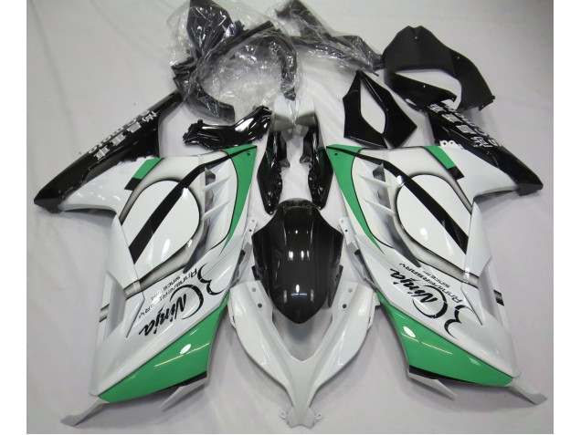 13-18 Blanc Brillant & Vert Ninja 300 Carénage Moto