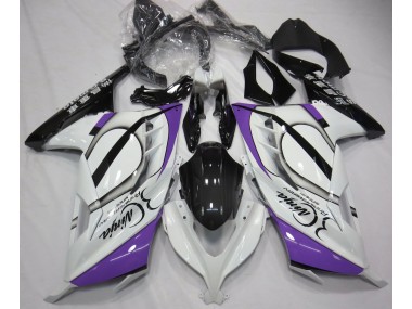13-18 Blanc Brillant & Violet Ninja 300 Carénage Moto