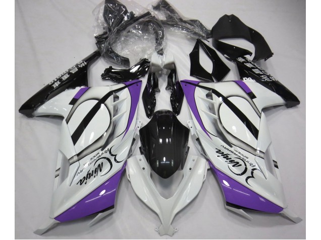 13-18 Blanc Brillant & Violet Ninja 300 Carénage Moto 13-18 Blanc Brillant & Violet Ninja 300 Carénage Moto