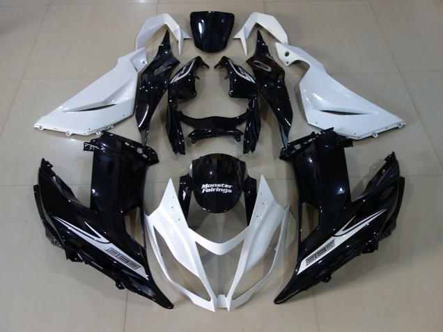 13-18 Blanc Nacré & Noir ZX6R Carénage Moto 13-18 Blanc Nacré & Noir ZX6R Carénage Moto