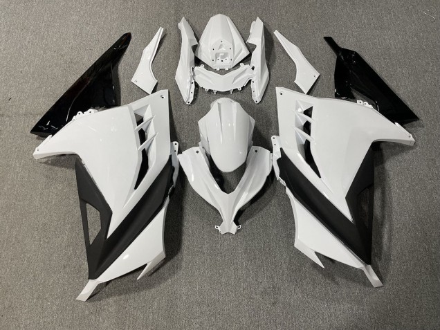 13-18 Blanc & Noir Brillant Ninja 300 Carénage Moto 13-18 Blanc & Noir Brillant Ninja 300 Carénage Moto