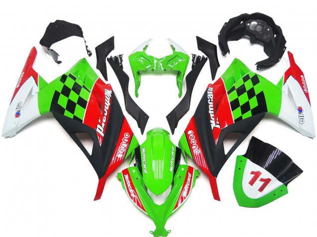 13-18 Carreaux Rouges & Noirs Brillants Ninja 300 Carénage Moto 13-18 Carreaux Rouges & Noirs Brillants Ninja 300 Carénage Moto