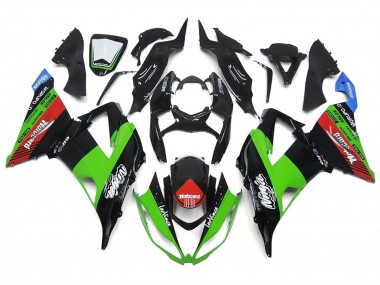 13-18 Motocard Verte & Noire ZX6R Carénage Moto