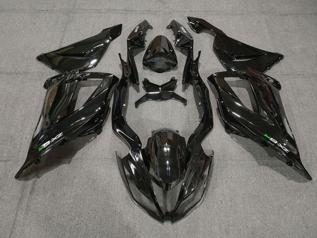 13-18 Noir Brillant Avec Décalcomanies ZX6R Carénage Moto 13-18 Noir Brillant Avec Décalcomanies ZX6R Carénage Moto