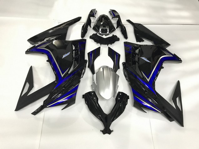 13-18 Noir Brillant & Bleu Ninja 300 Carénage Moto 13-18 Noir Brillant & Bleu Ninja 300 Carénage Moto