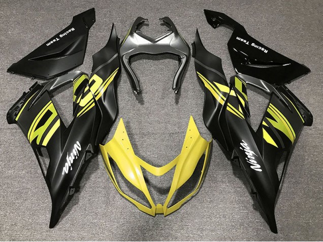 13-18 Noir Brillant & Jaune ZX6R Carénage Moto 13-18 Noir Brillant & Jaune ZX6R Carénage Moto