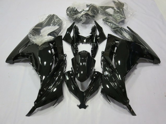 13-18 Noir Brillant Ninja 300 Carénage Moto