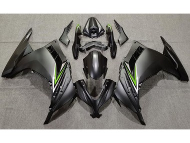 13-18 Noir Mat & Vert Ninja 300 Carénage Moto