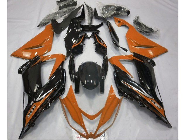 13-18 Noir & Orange ZX6R Carénage Moto 13-18 Noir & Orange ZX6R Carénage Moto