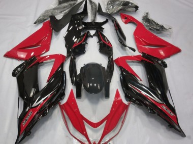 13-18 Noir & Rouge ZX6R Carénage Moto