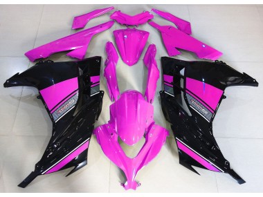 13-18 Rose Vif & Noir Ninja 300 Carénage Moto