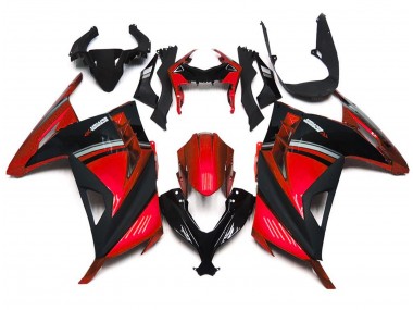 13-18 Rouge Brillant Ninja 300 Carénage Moto