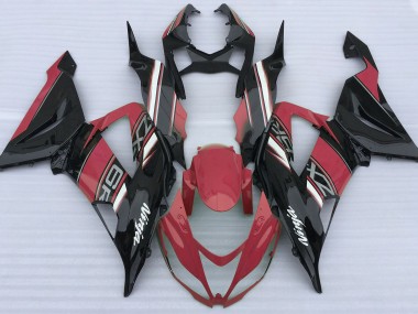 13-18 Rouge Brillant & Noir ZX6R Carénage Moto