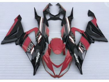 13-18 Rouge Brillant & Noir ZX6R Carénage Moto