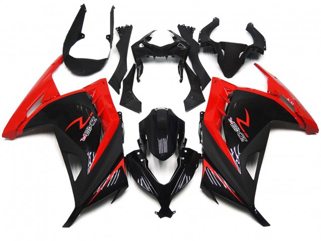 13-18 Rouge & Noir Brillant Ninja 300 Carénage Moto 13-18 Rouge & Noir Brillant Ninja 300 Carénage Moto