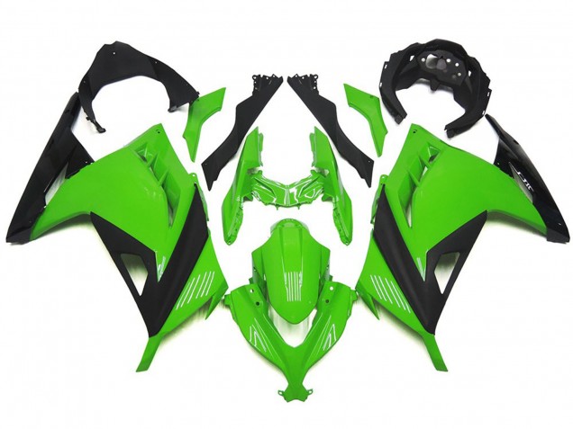 13-18 Vert & Noir Brillant Ninja 300 Carénage Moto 13-18 Vert & Noir Brillant Ninja 300 Carénage Moto