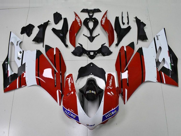 15-17 Rouge & Blanc Ducati 959 1299 Carénage Moto 15-17 Rouge & Blanc Ducati 959 1299 Carénage Moto