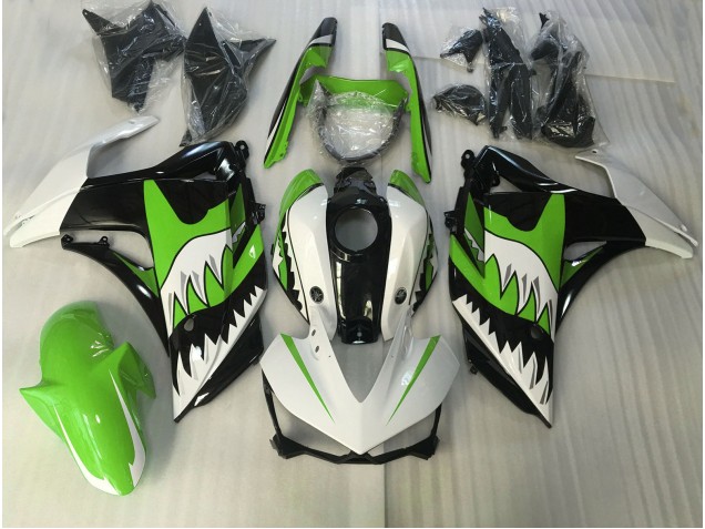 15-18 Requin Vert Lime & Blanc R3 Carénage Moto 15-18 Requin Vert Lime & Blanc R3 Carénage Moto