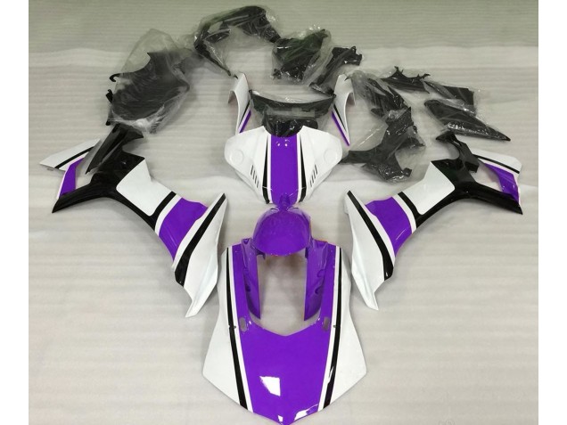 15-19 Blanc Brillant Violet & Noir R1 Carénage Moto 15-19 Blanc Brillant Violet & Noir R1 Carénage Moto